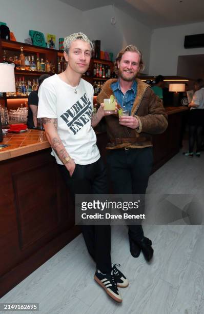 Lukey Storey and Dan Dewhirst attend Trejo's Tacos VIP launch on April 18, 2024 in London, England.