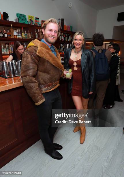 Dan Dewhirst and Jules Cameron attend Trejo's Tacos VIP launch on April 18, 2024 in London, England.