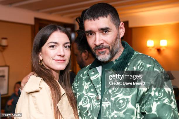 Katy Hessel and Robert Diament attend the Burberry party at Harry’s Bar during the opening week of the 60th International Art Exhibition, La Biennale...