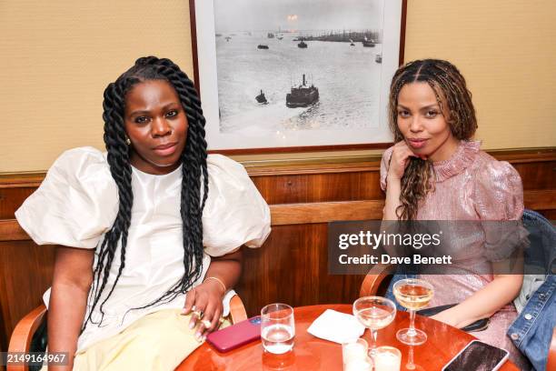 Funmi Fetto and Emma Dabiri attend the Burberry party at Harry’s Bar during the opening week of the 60th International Art Exhibition, La Biennale di...