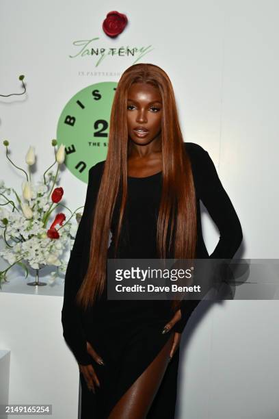 Leomie Anderson attends the launch of BISTROTHEQUE 20: The Season, in partnership with Tanqueray No. TEN, hosted by Lulu Kennedy at Bistrotheque on...