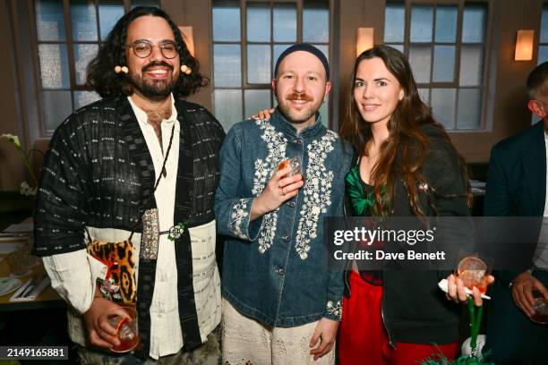Luke Brooks, James Thesus Buck and Raphaelle Moore attend the launch of BISTROTHEQUE 20: The Season, in partnership with Tanqueray No. TEN, hosted by...