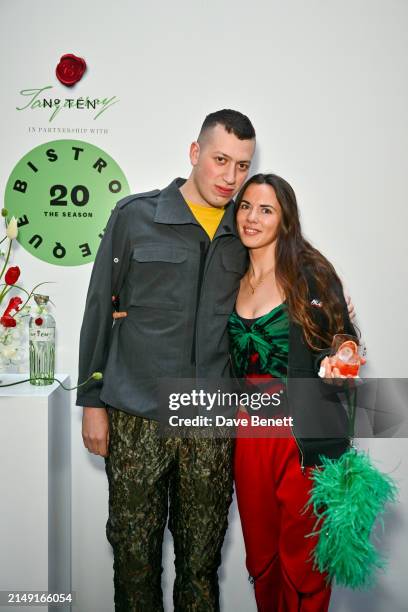 Olly Shinder and Raphaelle Moore attend the launch of BISTROTHEQUE 20: The Season, in partnership with Tanqueray No. TEN, hosted by Lulu Kennedy at...