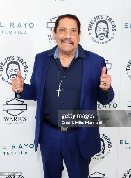 Danny Trejo attends the VIP launch of "Trejo's Tacos" on April 18, 2024 in London, England.