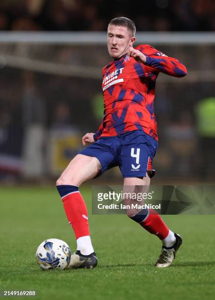 John Lundstram of Rangers is seen during the Cinch Scottish Premiership match between Dundee FC and Rangers FC at Dens Park Stadium on April 17, 2024...
