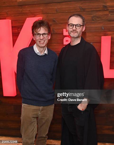 Samuel Adamson and Richard Twyman attend the press night after party for "The Ballad Of Hattie And James" at the Kiln Theatre on April 18, 2024 in...