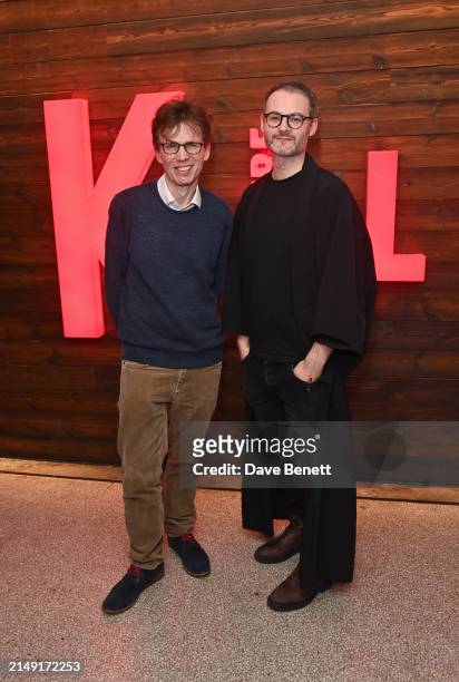 Samuel Adamson and Richard Twyman attend the press night after party for "The Ballad Of Hattie And James" at the Kiln Theatre on April 18, 2024 in...