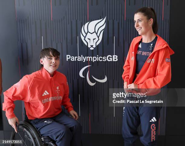 World-class athletes Olivia Breen and Lauren Rowles are captured here viewing the new adidas kits for ParalympicsGB at Paris 2024. All adidas Paris...