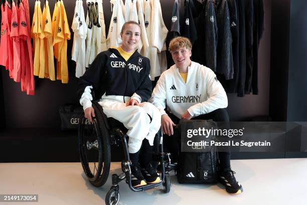 World-class athletes Edina Müller and Jakob Schopf are captured here viewing the new adidas kits for Team D at Paris 2024. All adidas Paris 2024 kits...