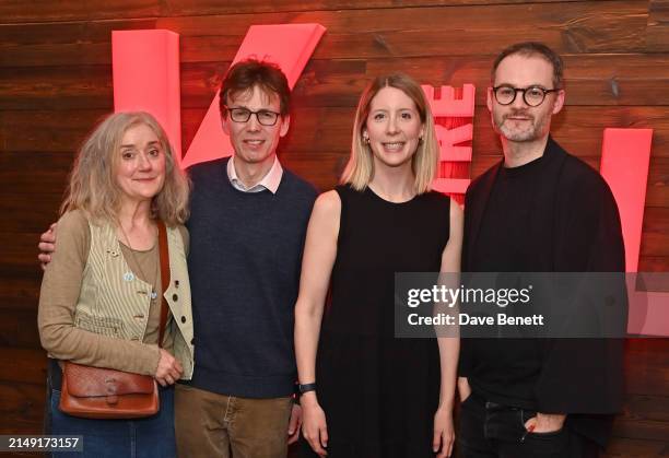 Sophie Thompson, Samuel Adamson, Sophie Scull and Richard Twyman attend the press night after party for "The Ballad Of Hattie And James" at the Kiln...