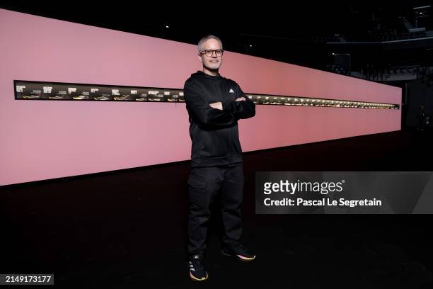 Today, at an event in Paris, adidas unveils its newest designs, 99 days from the world’s biggest multisport competition – pictured here is VP of...