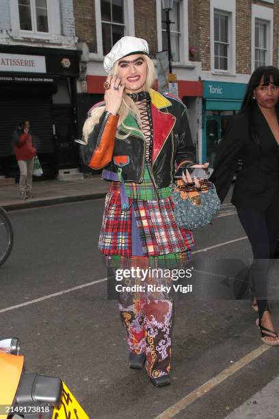 Sophia Hadjipanteli seen attending Trejo’s Tacos - launch party in Portobello Road on April 18, 2024 in London, England.