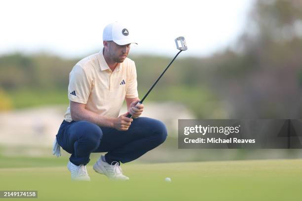 Daniel Berger of the United States looks on from the 14th green during the first round of the Corales Puntacana Championship at Puntacana Resort &...