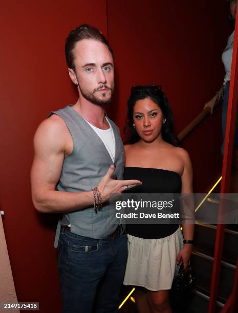 Jack McEvoy and Ana Fenech attend Trejo's Tacos VIP launch on April 18, 2024 in London, England.