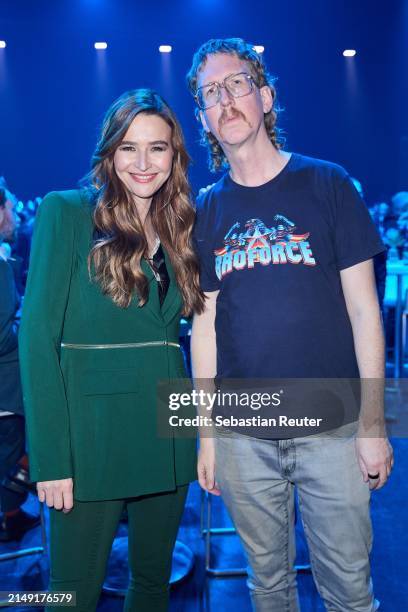 Katrin Bauernfeind and Uke Bosse attend the annual German Computer Game Award at Eisbach Studios on April 18, 2024 in Munich, Germany.