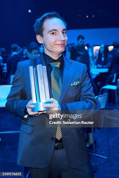 Maurice Weber, winner of the "Best Player" during the annual German Computer Game Award at Eisbach Studios on April 18, 2024 in Munich, Germany.