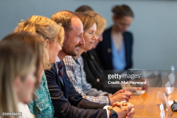 Crown Prince Haakon of Norway attends a meeting at the Museum of Flight on April 18, 2024 in Tukwila, Washington, United States.