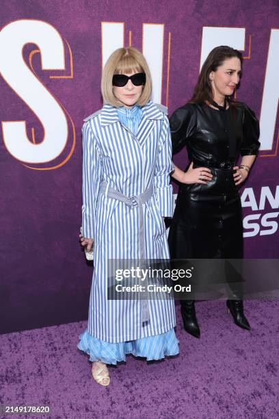 Anna Wintour and Sara Bareilles attend the "Suffs" Broadway Opening Night at Music Box Theatre on April 18, 2024 in New York City.