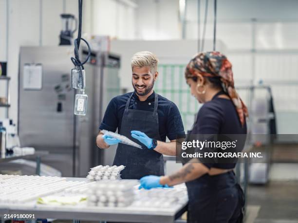 two chocolatiers working at the chocolate factory - food manufacturing stock pictures, royalty-free photos & images