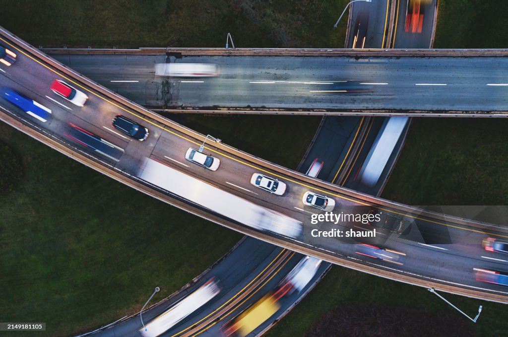 Rush Hour on Highway Interchange
