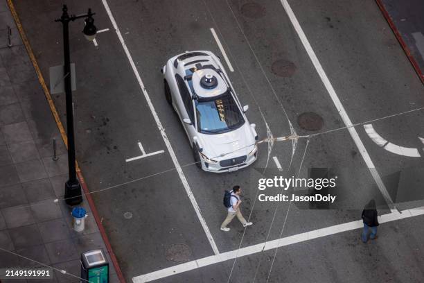 waymo downtown san francisco - hybrid car stock pictures, royalty-free photos & images