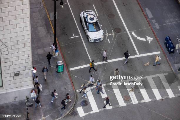 waymo downtown san francisco - driverless car stock pictures, royalty-free photos & images