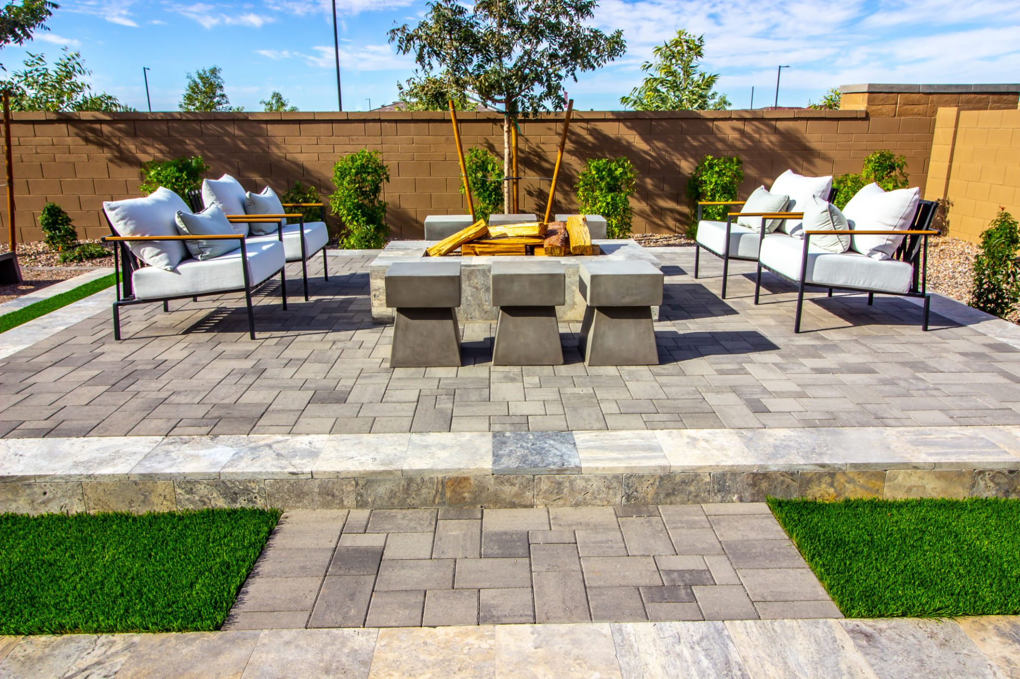 Back Patio Conversation Area With Fire Pit Back Patio Conversation Area With Fire Pit