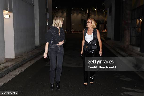Milly Gattegno and Pip Edwards arrive at The Ace Hotel on April 18, 2024 in Sydney, Australia.