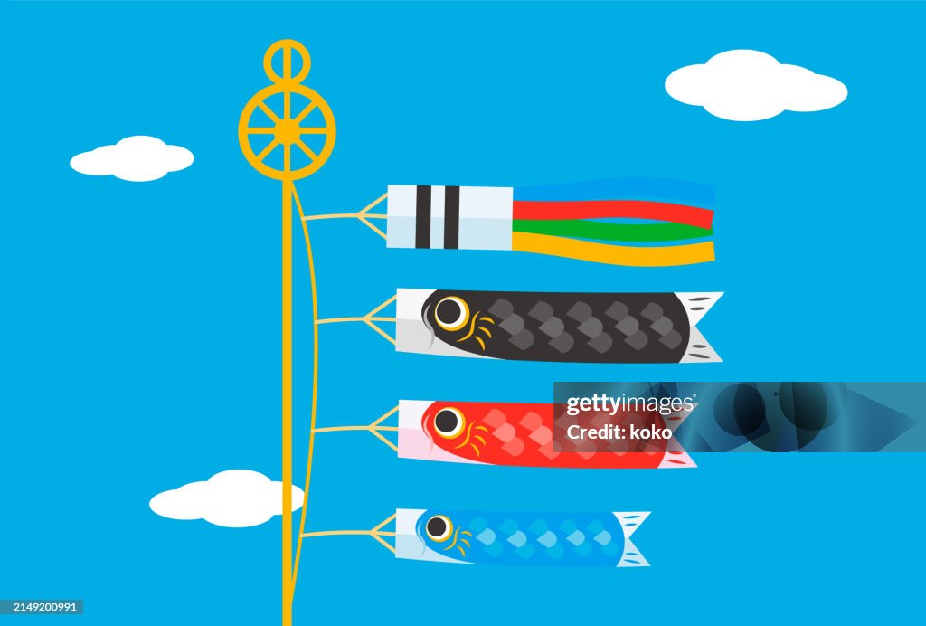 Traditional Japanese Culture, Children's Day. Carp Streamer.