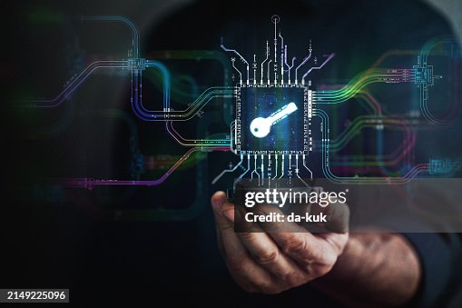 Digital key authentication concept. Digital security and data safety evolution background Digital key authentication concept. Digital security and data safety evolution background