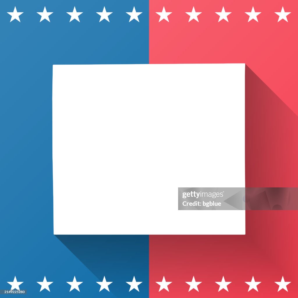 Comanche County, Kansas. Map on blue and red background