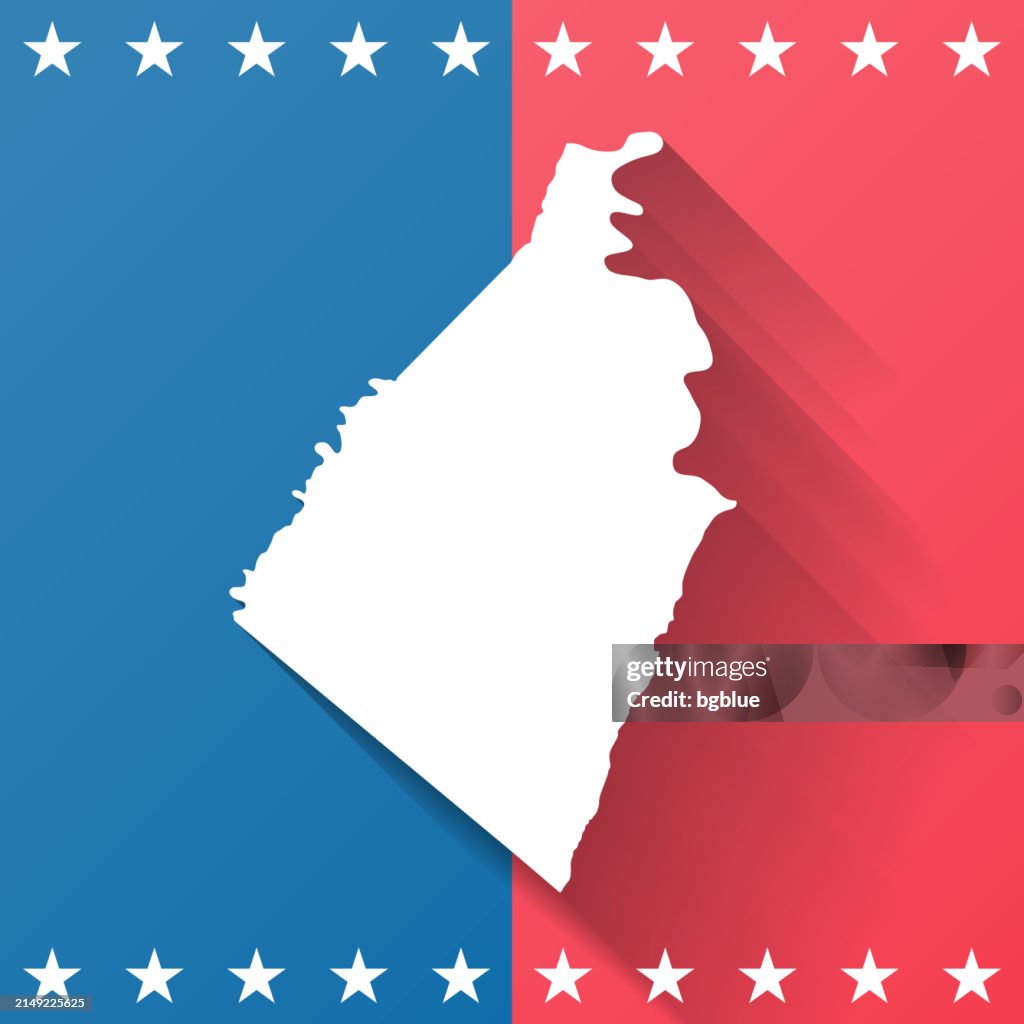 Jefferson County, West Virginia. Map on blue and red background