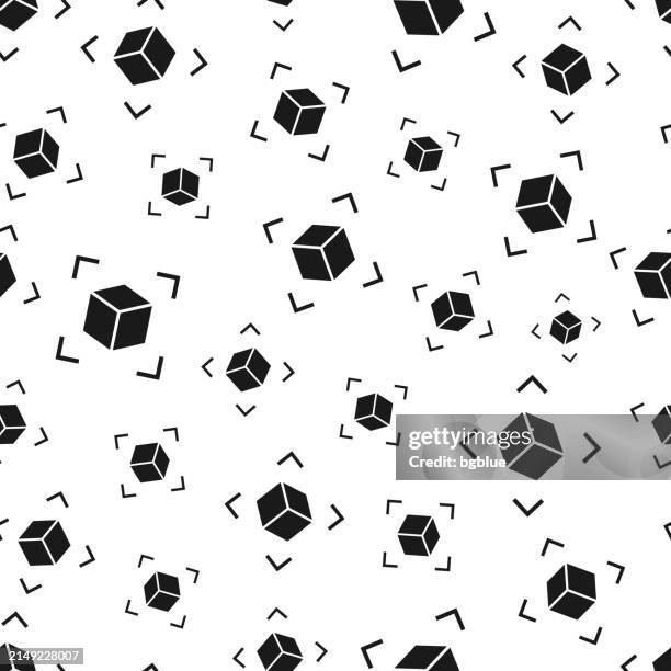 augmented reality. seamless pattern. icons on white background - camera lights background stock illustrations