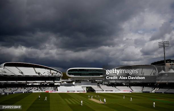 General view of play during Day One of the Vitality County Championship match between Middlesex and Yorkshire at Lord's Cricket Ground on April 19,...