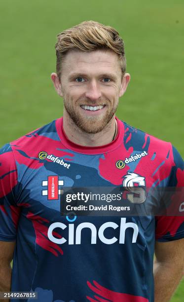 David Willey poses for a portrait during the Northamptonshire CCC photocall held at the County Ground on March 29, 2024 in Northampton, England.