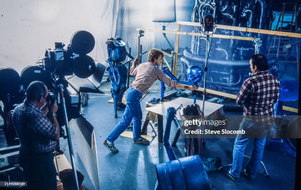 Stop Filming View of crew members, including two stop-motion animators, during the ...