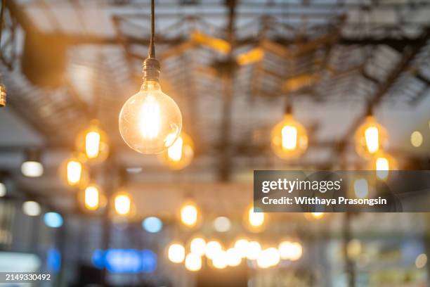 some led lamps blue light science technology background - ampoule électrique photos et images de collection