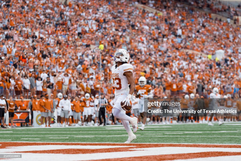 Texas Spring Game Jaydon Blue of the Texas Longhorns at Darrell K Royal-Texas Memorial ...