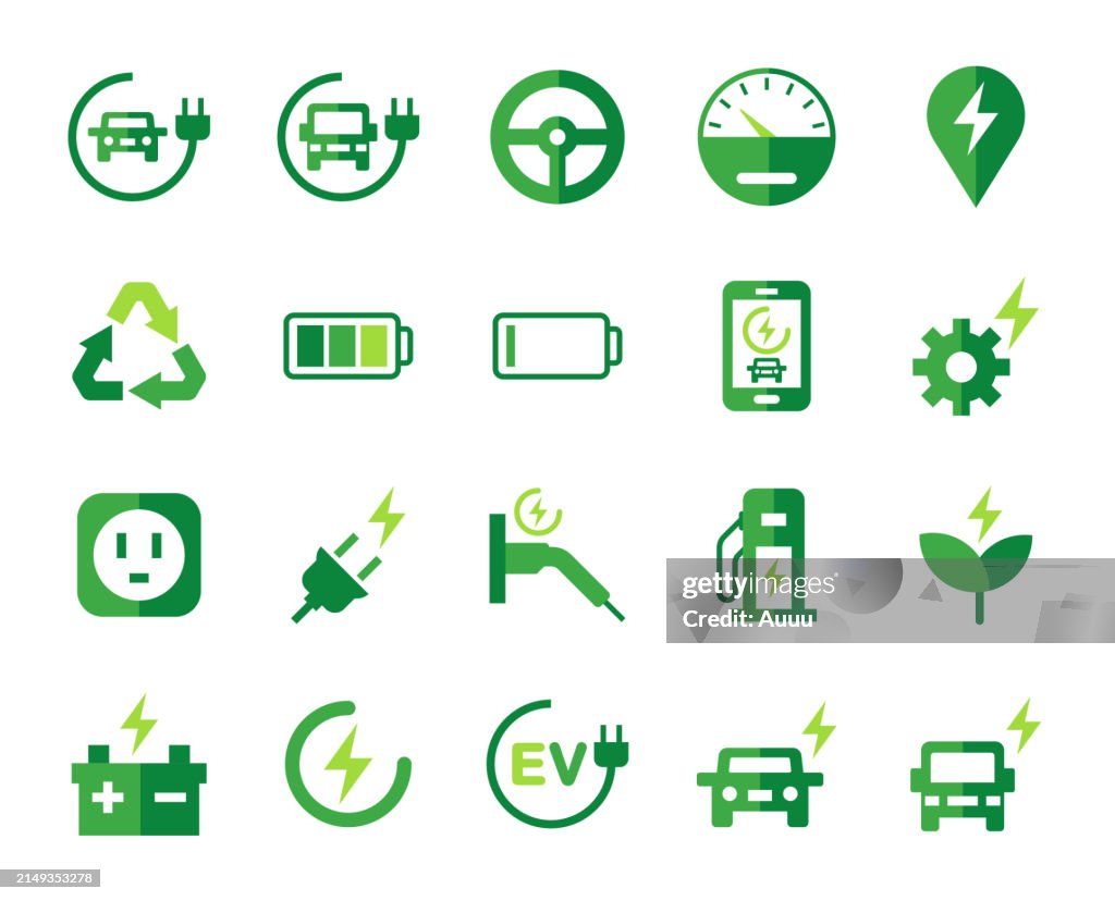 Electric Vehicle icon set