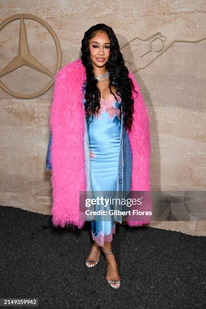 Saweetie at the Mercedes-Benz all new G-Class Los Angeles star-studded world premiere held at Franklin Canyon Park on April 23, 2024 in Beverly...