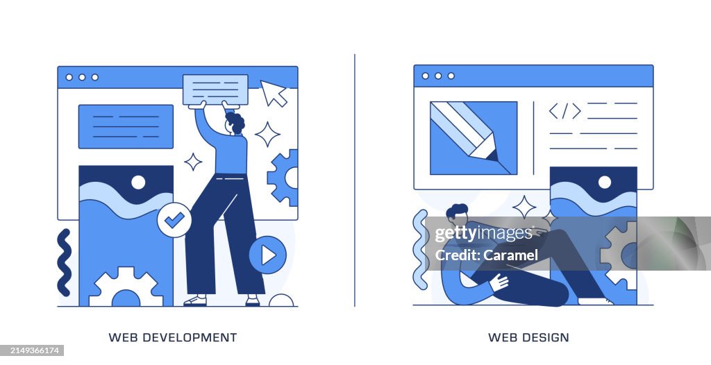 Web Development Web Design Illustrations High-Res Vector Graphic ...