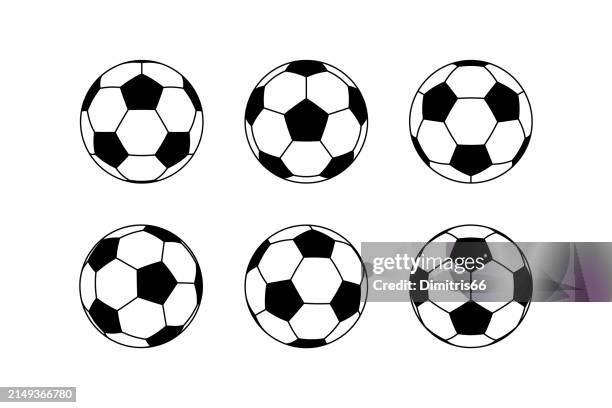 fußball-icon-set mit editierbarem strich - fussball stock-grafiken, -clipart, -cartoons und -symbole