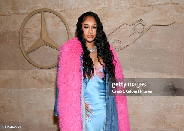 Saweetie at the Mercedes-Benz all new G-Class Los Angeles star-studded world premiere held at Franklin Canyon Park on April 23, 2024 in Beverly...