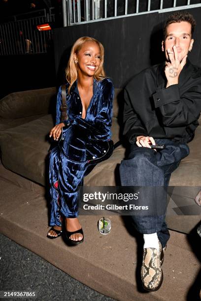 Justine Skye and guest at the Mercedes-Benz all new G-Class Los Angeles star-studded world premiere held at Franklin Canyon Park on April 23, 2024 in...