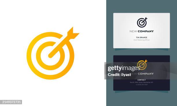 illustrazioni stock, clip art, cartoni animati e icone di tendenza di progettazione dell'identità aziendale per la gestione del marchio - target
