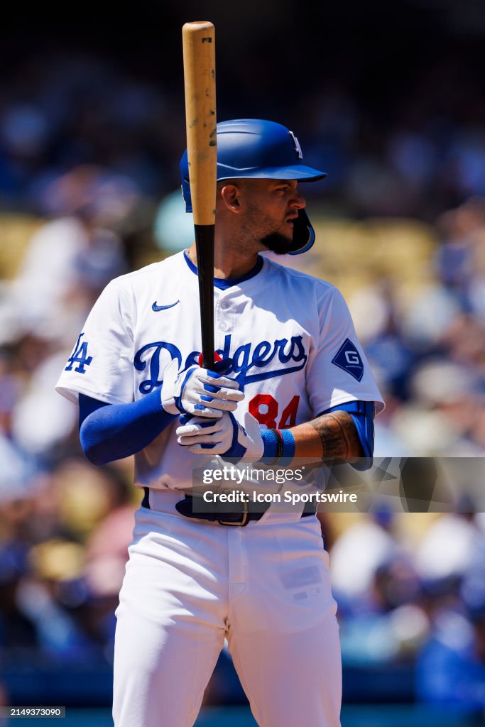 Los Angeles Dodgers outfielder Andy Pages at bat during the Los... News ...