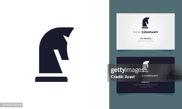 illustrazioni stock, clip art, cartoni animati e icone di tendenza di progettazione dell'identità aziendale per la strategia - chess horse