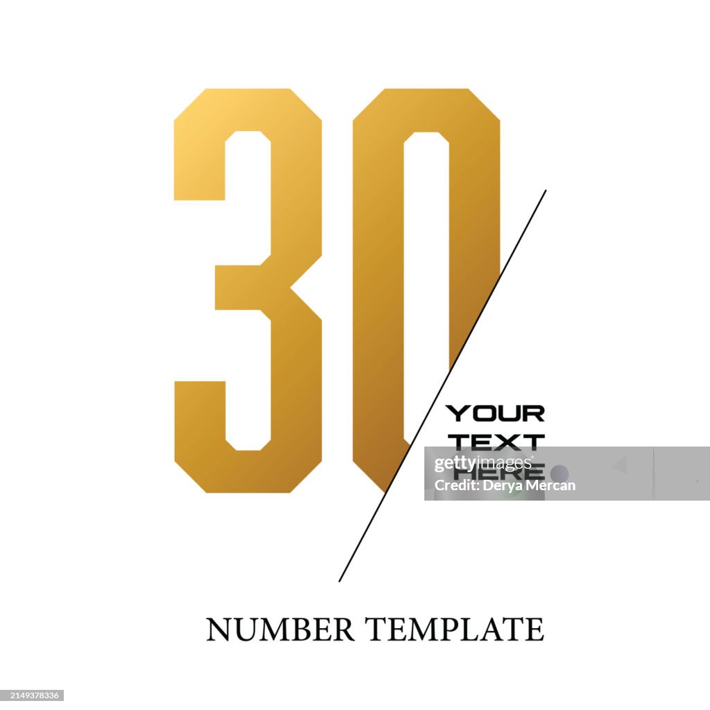 30 Image Number 30 Stock Illustration Number Template Design Vector Illustration ...