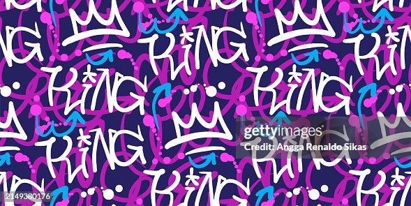 King graffiti text art and symbol seamless pattern King graffiti text art and symbol seamless pattern