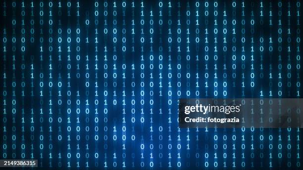 binary code on digital screen - código binario fotografías e imágenes de stock